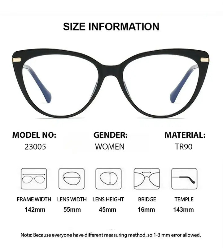 Chashma Ochki Women's Full Rim Cat Eye Tr 90 Alloy Eyeglasses 823005