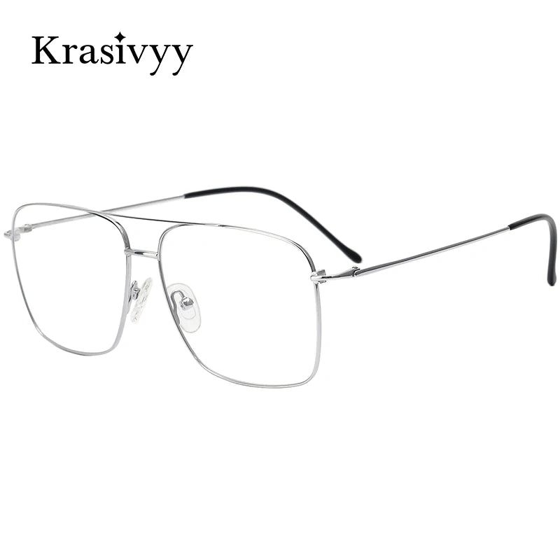 Krasivyy Women's Full Rim Square Double Bridge Titanium Eyeglasses 316051