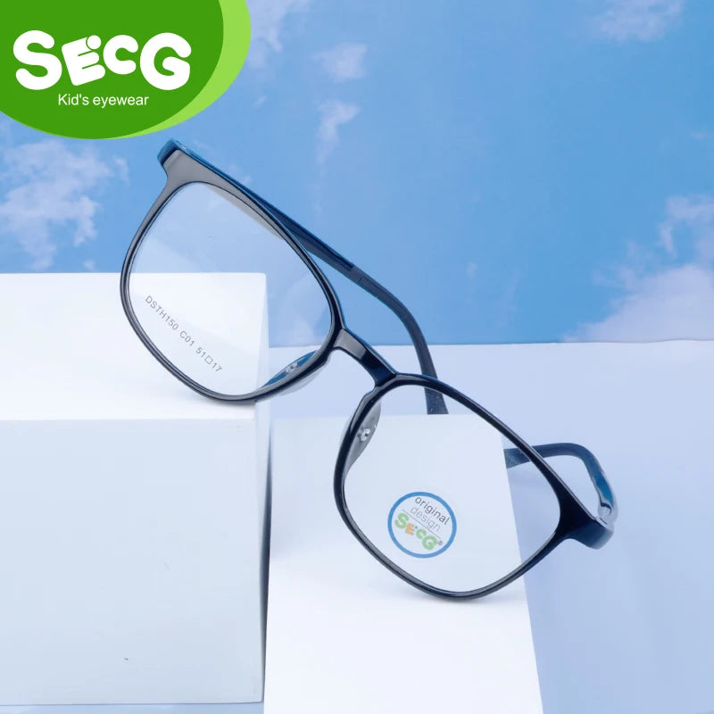 Secg Unisex Children's Full Rim Square Tr 90 Silicone Eyeglasses 241150