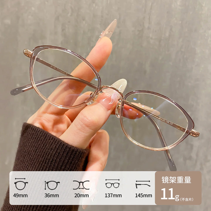 Gmei Optical M6212Y women's oval alloy TR-90 prescription eyeglasses — view 6