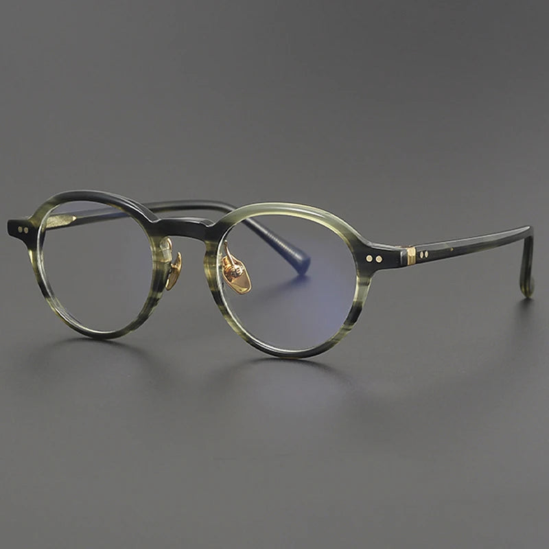 Black Mask Unisex Full Rim Round Acetate Eyeglasses BM-M2509