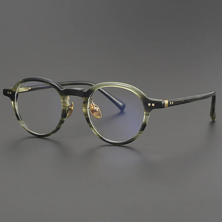 Black Mask Unisex Full Rim Round Acetate Eyeglasses BM-M2509