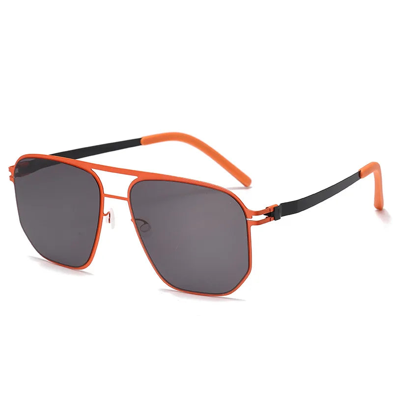 Black Mask Men's Full Rim Square Double Bridge Steel Sunglasses 396148