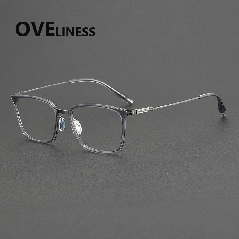 Oveliness Unisex Full Rim Square Titanium Acetate Eyeglasses 22502