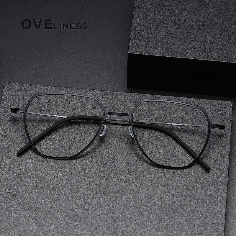 Oveliness Unisex Full Rim Flat Top Oval Titanium Eyeglasses O5526 Full Rim Oveliness   