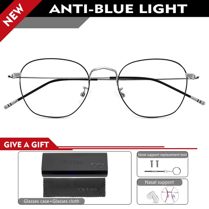 Vicky Women's Full Rim Polygon Oval Alloy Reading Glasses 82001