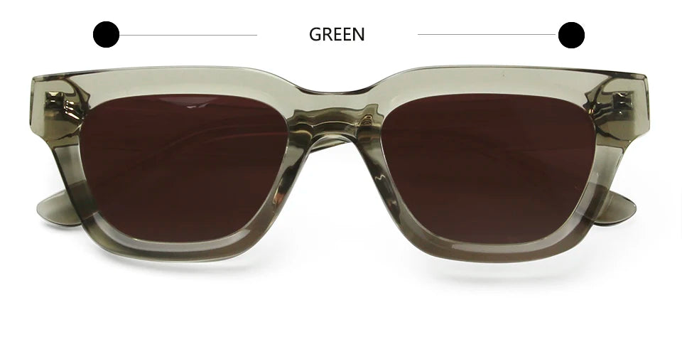 Esnbie Unisex Full Rim Square Brow Line Thick Acetate Sunglasses 23029