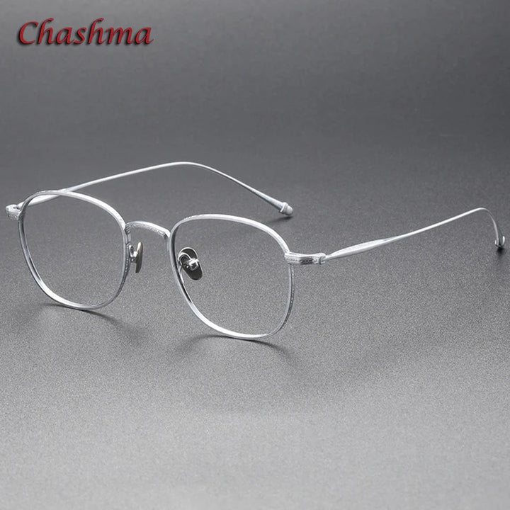 Chashma Ochki Unisex Full Rim Square Titanium Eyeglasses 3090 Full Rim Chashma Ochki Black  