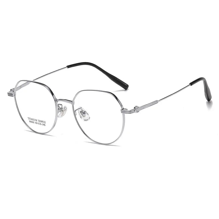 Momoja Women's Full Rim Flat Top Polygon Titanium Eyeglasses 98690