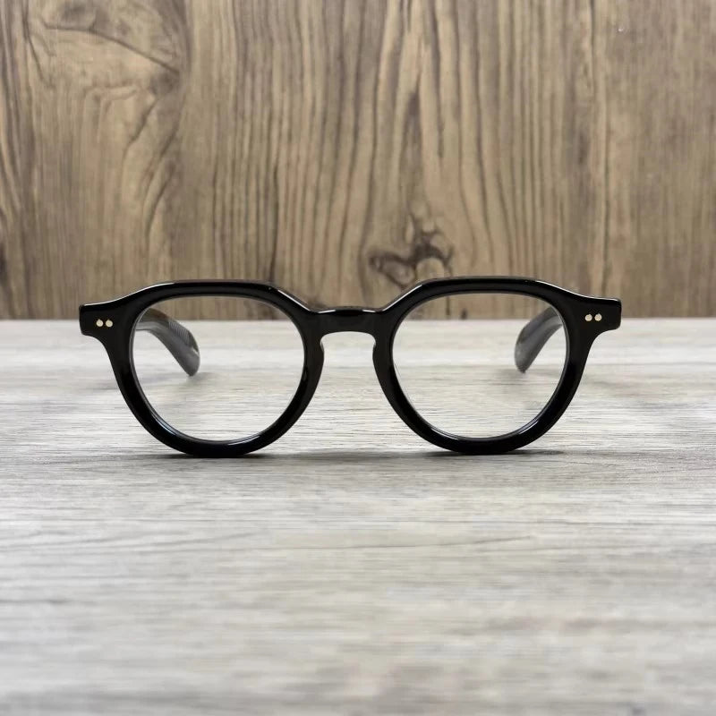 Black Mask Unisex Full Rim Round Acetate Eyeglasses Fuz 4