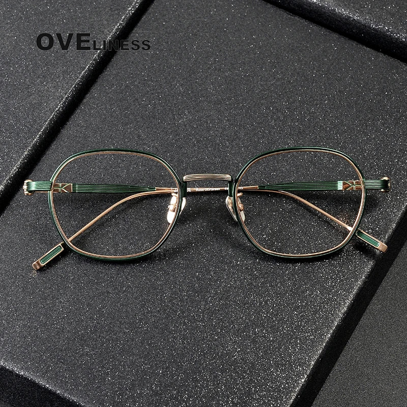 Oveliness Unisex Full Rim Oval Square Titanium Eyeglasses 4919 Full Rim Oveliness   