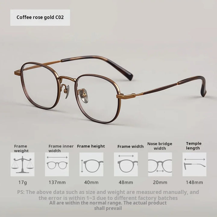 Xbora Women's Full Rim Flat Top Round Titanium Eyeglasses 98507