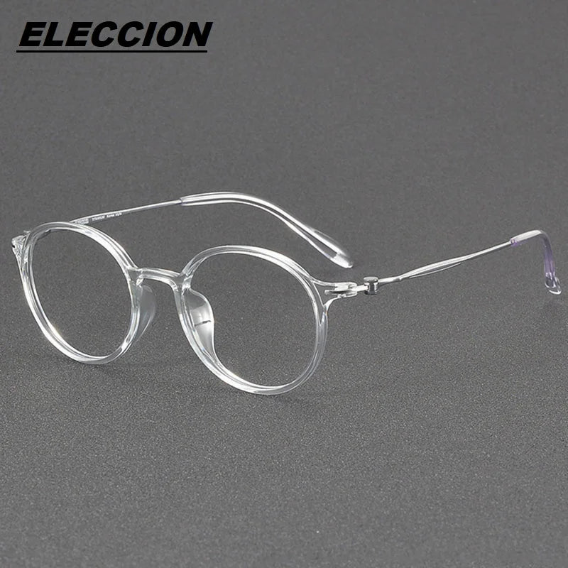 Eleccion Women's Full Rim Round Ultem Titanium Eyeglasses 8667