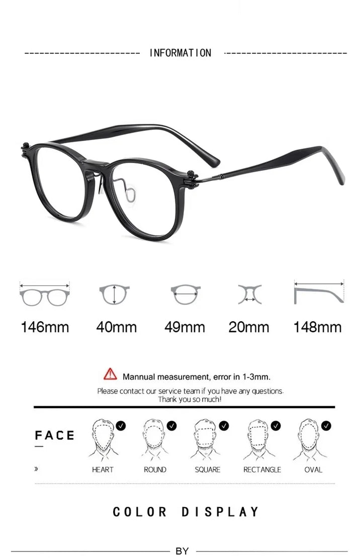 Bobbie Unisex Full Rim Square Acetate Titanium Eyeglasses 695885