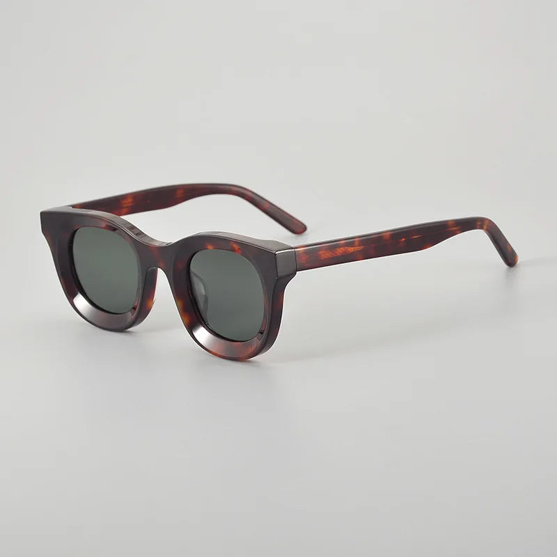 Black Mask Men's Full Rim Square Thick Acetate Sunglasses 496688