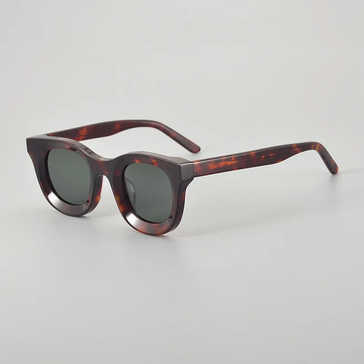 Black Mask Men's Full Rim Square Thick Acetate Sunglasses 496688