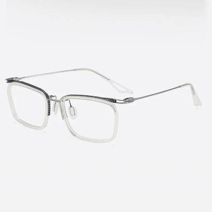 Bobbie Unisex Full Rim Big Square Acetate Titanium Eyeglasses 808663