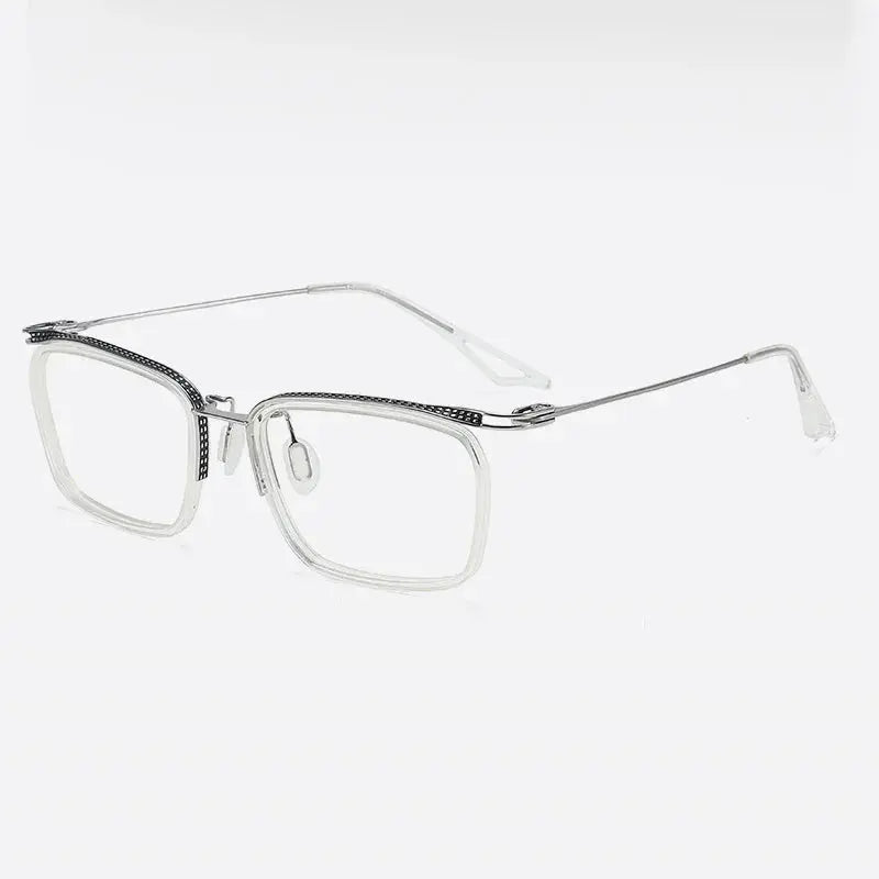 Bobbie 808630 Men’s 150mm Big Titanium Square Full Rim Frames FuzWeb