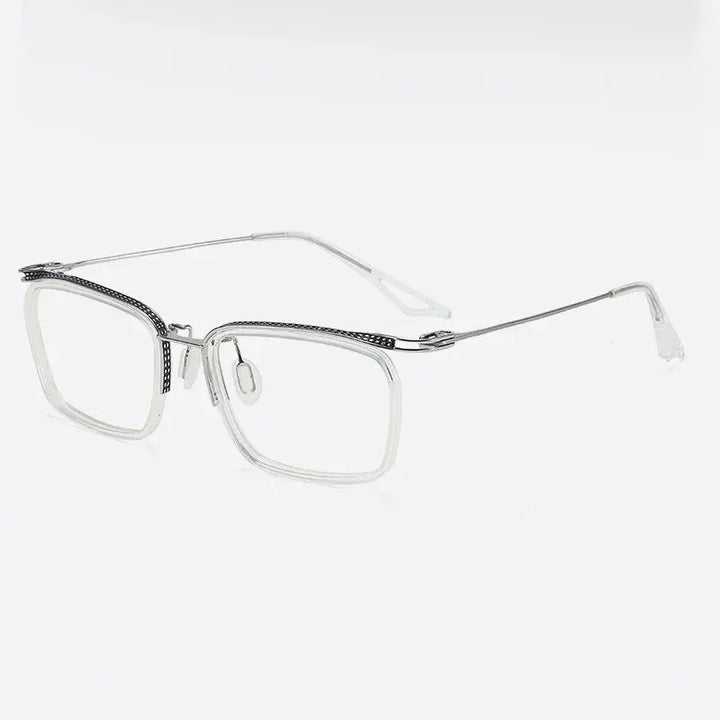 Bobbie 808630 Men’s 150mm Big Titanium Square Full Rim Frames FuzWeb