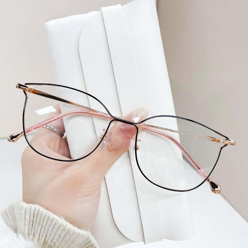 CCspace Unisex Full Rim Square Cat Eye Alloy Eyeglasses 55895 Full Rim CCspace BlackRoseGold China 