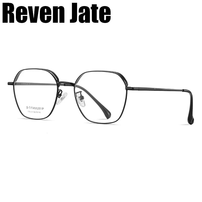 Reven Jate Women's Full Rim Polygon Titanium Eyeglasses 6224 Full Rim Reven Jate   