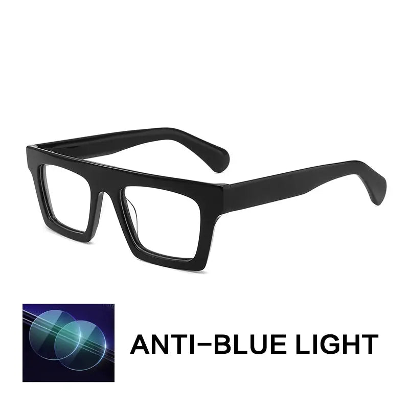 Gatenac Unisex Full Rim Square Brow Line Acetate Reading Glasses G8822.