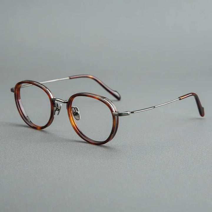 Black Mask Unisex Full Rim Round Titanium Eyeglasses BM-GH0084