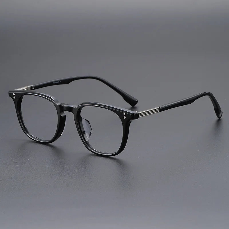 Yimaruil Unisex Full Rim Square Titanium Acetate Eyeglasses 22003