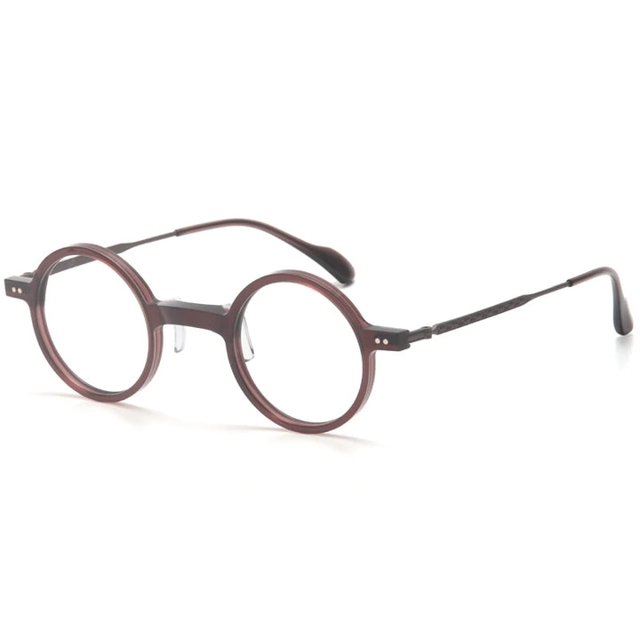 Muzz Men's Full Rim Round Titanium Acetate Eyeglasses 972100