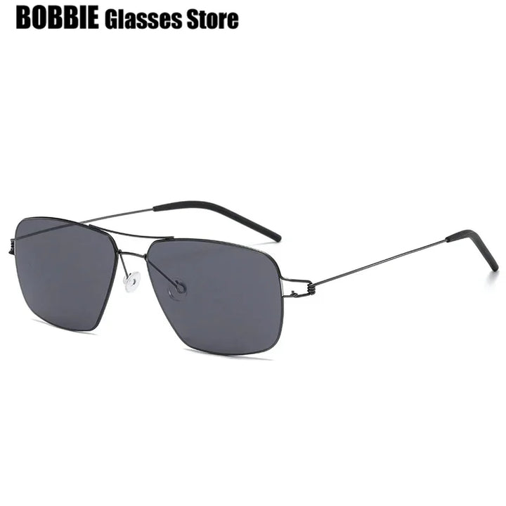 Bobbie Unisex Full Rim Square Double Bridge Titanium Sunglasses 820867