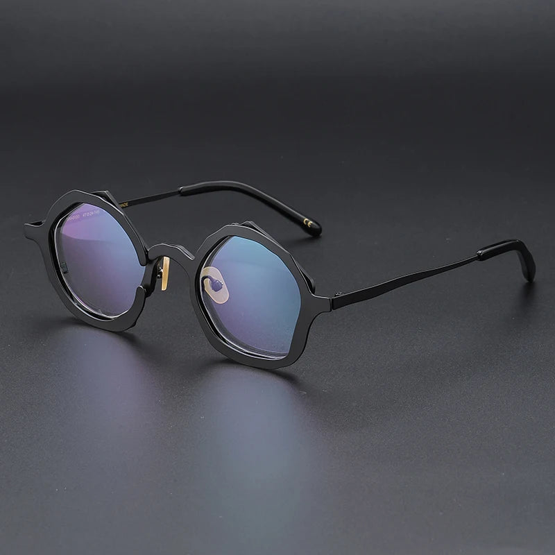 Muzz 0100 men's oval IP titanium acetate prescription eyeglasses — view 5