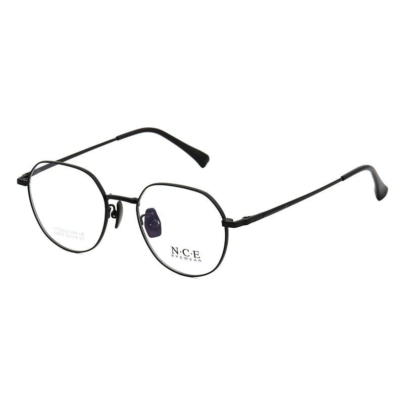 Zirosat Unisex Full Rim Flat Top Oval Titanium Eyeglasses 88307