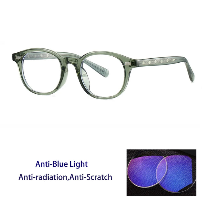 Kocolior Unisex Full Rim Round Tr 90 Photochromic Reading Glasses 28017