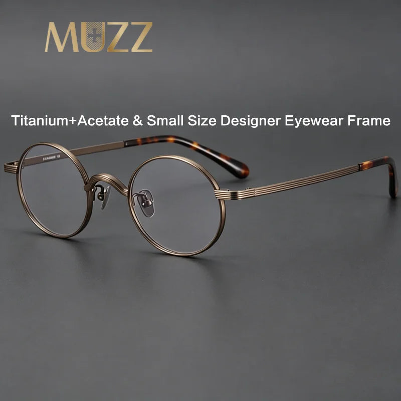 Muzz 116 unisex small round titanium prescription eyeglasses