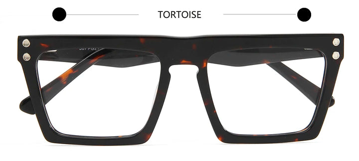 Esnbie Unisex Full Rim Big Square Brow Line Acetate Eyeglasses 30623 Full Rim Esnbie TORTOISE  