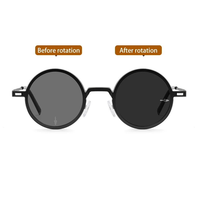 Vicky Women's Full Rim Round Steel Myopic Reading Glasses Clip On Sunglasses 520436