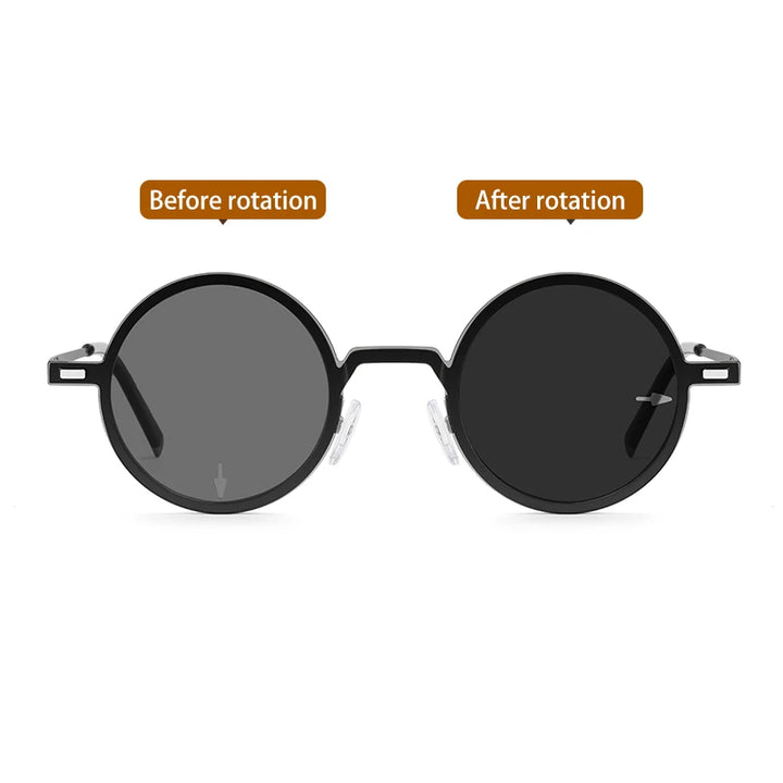 Vicky Women's Full Rim Round Steel Myopic Reading Glasses Clip On Sunglasses 520436