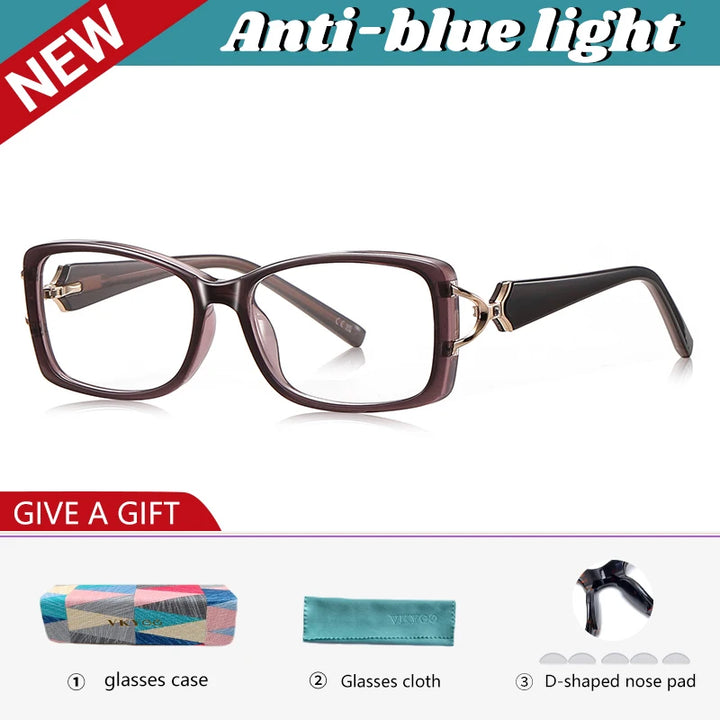 Vicky Women's Full Rim Square Tr 90 Alloy Reading Glasses 77201