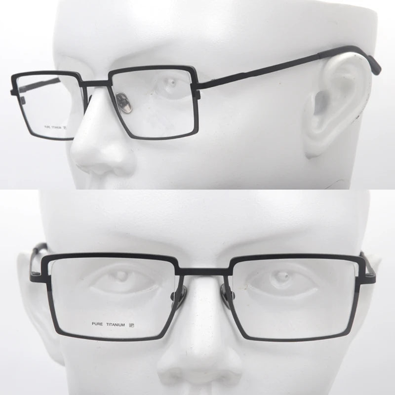 Muzz T7789 men's square IP titanium prescription eyeglasses — view 7