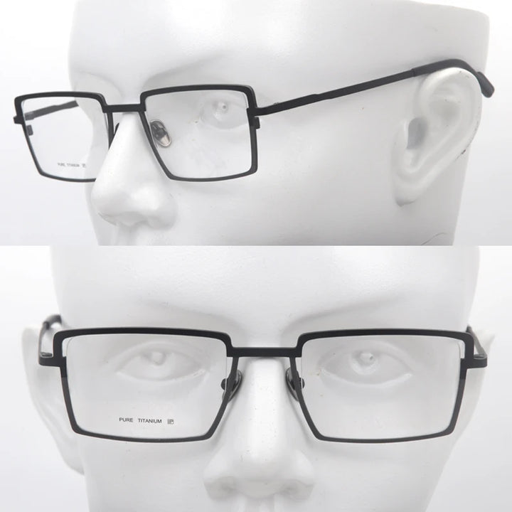 Muzz T7789 men's square IP titanium prescription eyeglasses — view 7