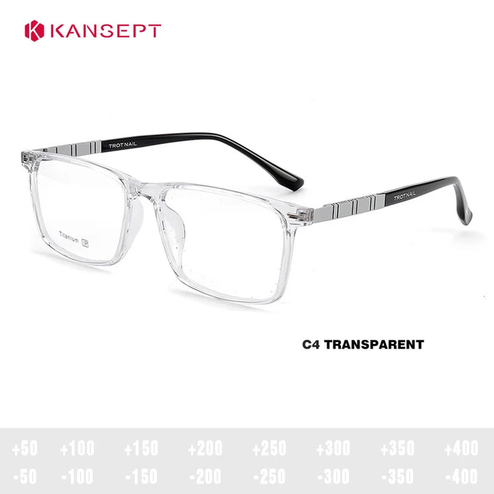Kansept Unisex Full Rim Square Tr 90 Titanium Reading Glasses 23069