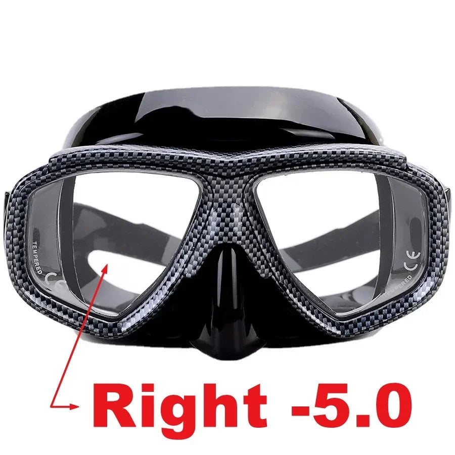 Aleefa Unisex Goggle Pc Silicone Tempered Glass Myopic Swim Mask 98203