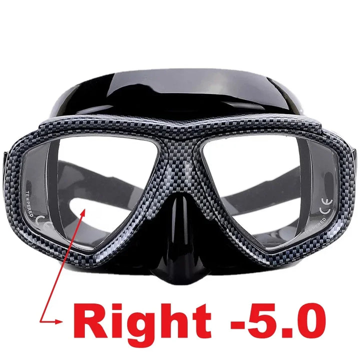 Aleefa Unisex Goggle Pc Silicone Tempered Glass Myopic Swim Mask 98203