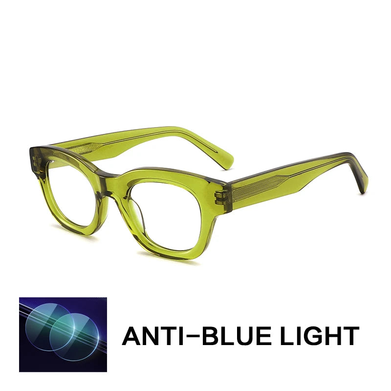 Gatenac Women's Full Rim Square Thick Acetate Reading Glasses G2400