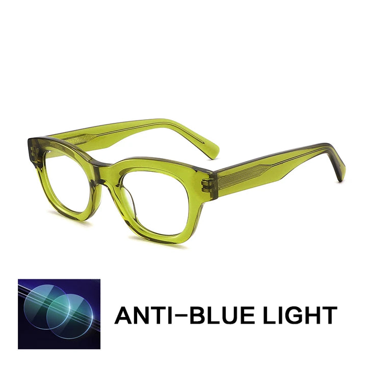 Gatenac Women's Full Rim Square Thick Acetate Reading Glasses G2400
