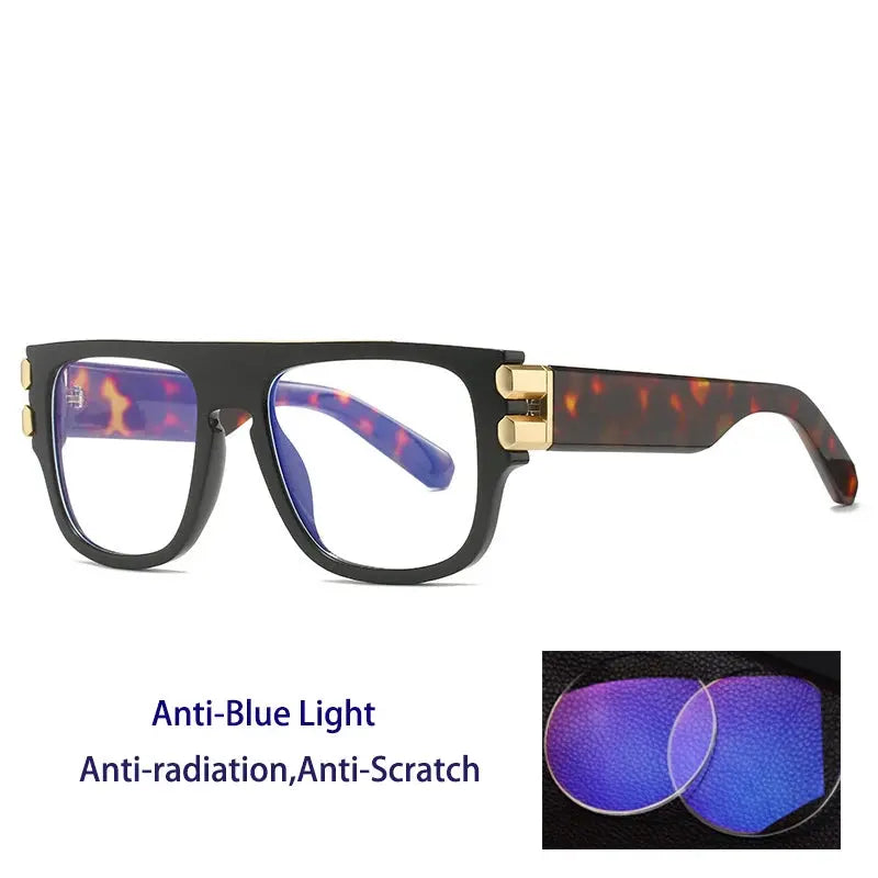 Kocolior 234200 Unisex Full Rim Square Brow Line Big PC Frames FuzWeb