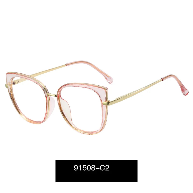 Handoer Women's Full Rim Square Cat Eye Tr 90 Alloy Eyeglasses 191508