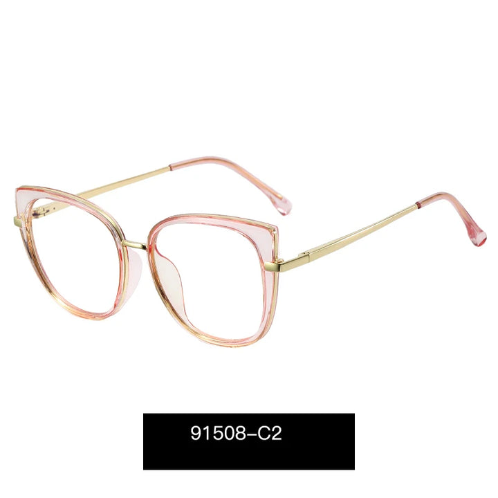 Handoer Women's Full Rim Square Cat Eye Tr 90 Alloy Eyeglasses 191508