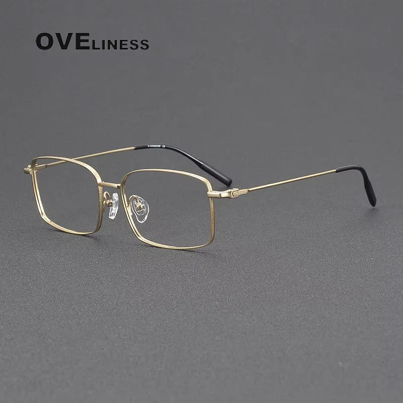 Oveliness Men's Full Rim Oval Square Titanium Eyeglasses 81023