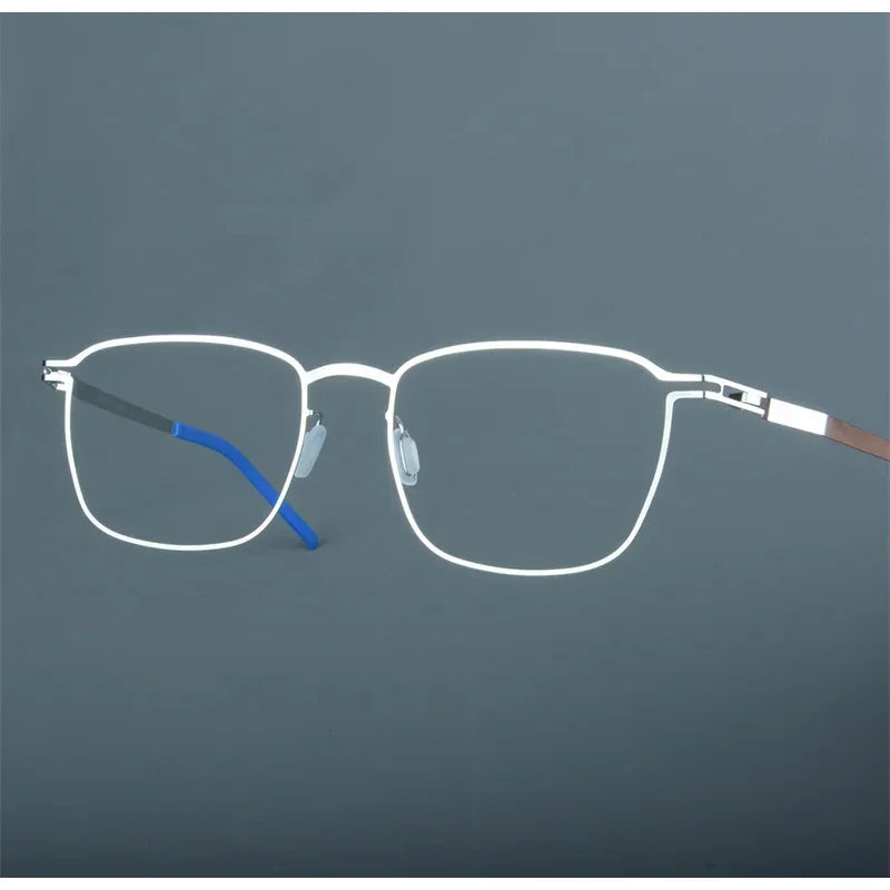 Bobbie Unisex Full Rim Square Screwless Steel Eyeglasses 534218